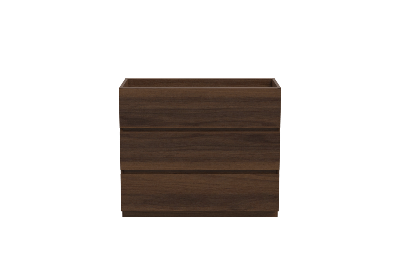 Storke Edge staande wastafelonderkast 100 x 46 cm notelaar 3 lades