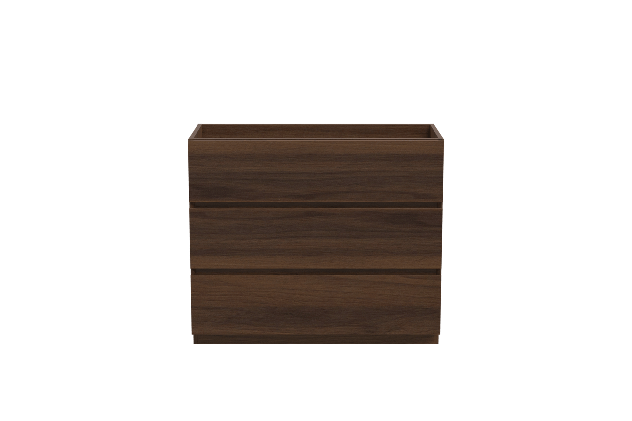 Storke Edge meuble sous-vasque a poser 100 x 46 cm noyer 3 tiroirs