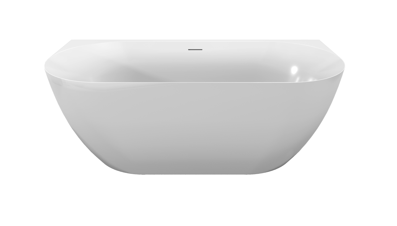 Luca Varess Otello baignoire semi-îlot 170 x 80 cm acrylique Blanc Brillant