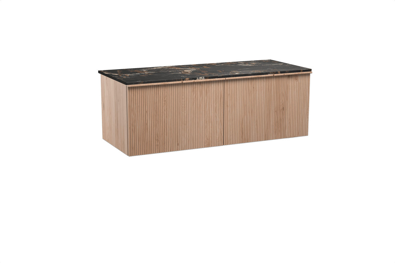 Balmani Forma Badmöbel Set mit Stretto Waschtischplatte für Aufsatzwaschbecken