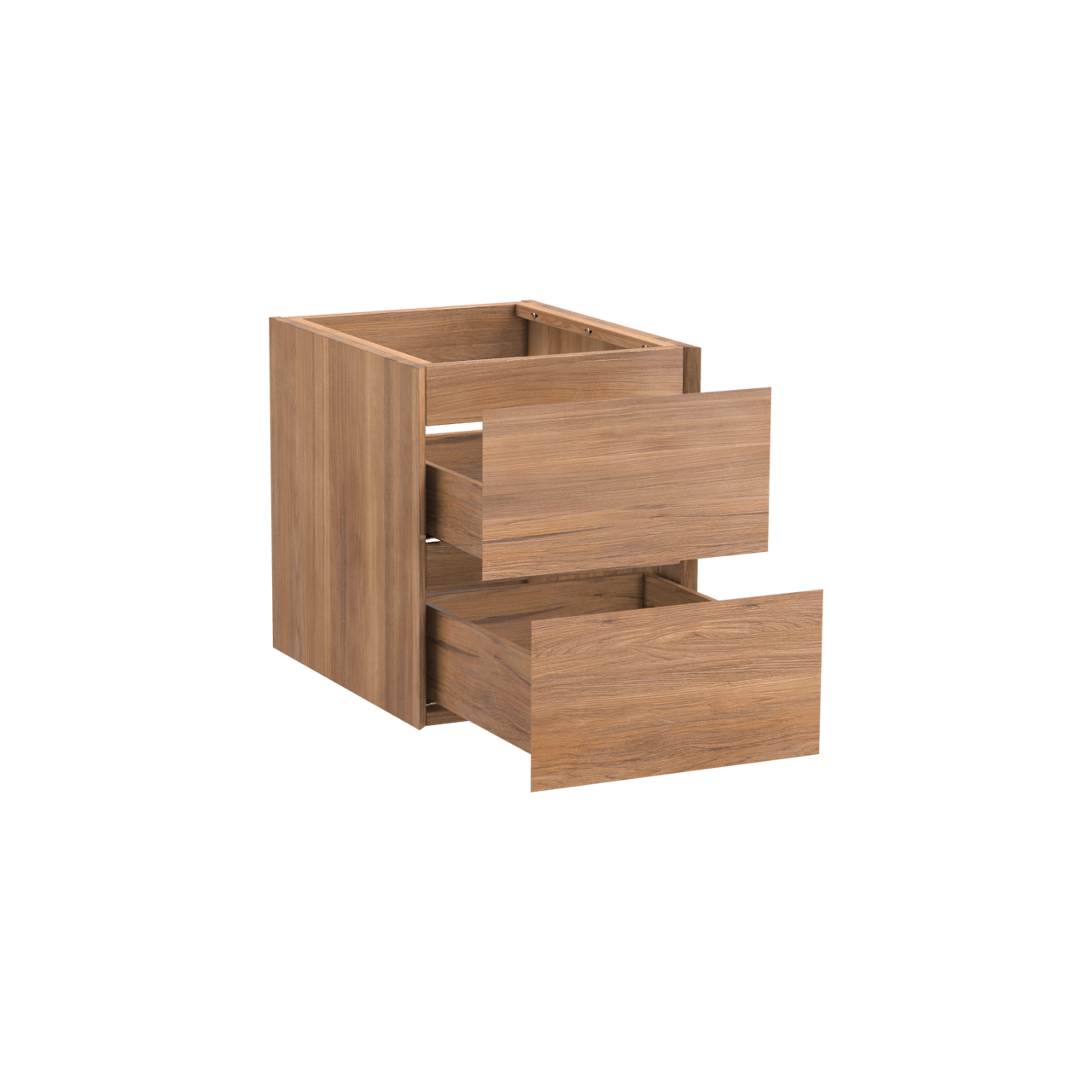 Balmani Mitra hängender Waschbeckenunterschrank: 45 x 55 cm, Teak, 2 Schubladen