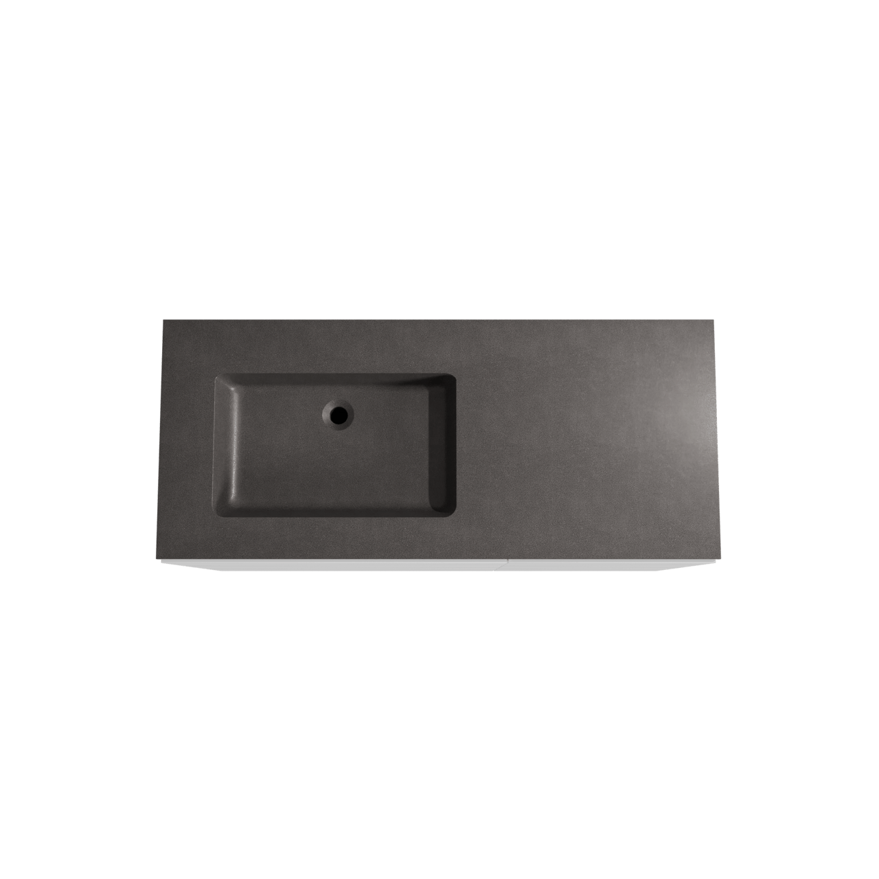 Storke Edge staand badmeubel 120 x 52 cm mat wit met Scuro asymmetrisch linkse wastafel in kwarts mat zwart