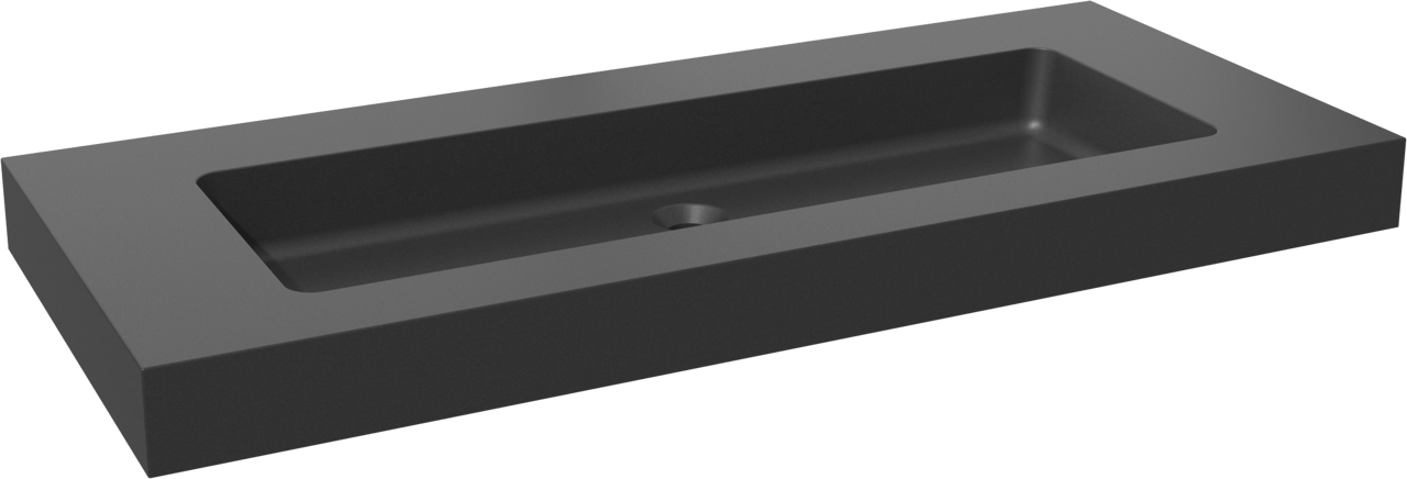 Storke Scuro High enkele wastafel mat kwarts 120 x 52 cm