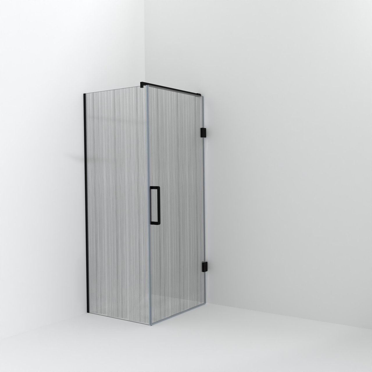 Balmani Modular douche à l'italienne avec porte: 80 x 200 cm avec porte 90 cm, Mikado, Profil Noir mat