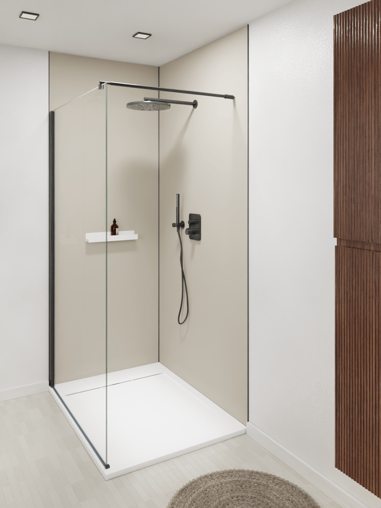 Luca Varess Dandy Duschwanne: 120 x 90 cm, Marmorkomposit, Weiße Steinstruktur, matt