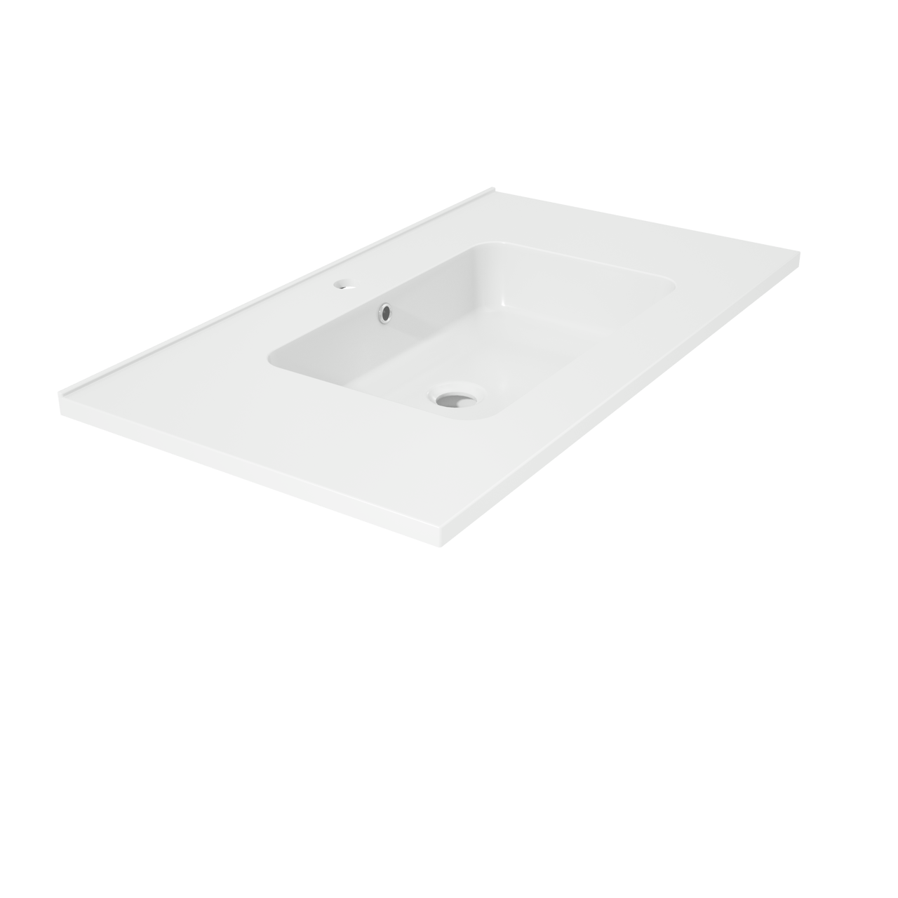 Linie Vano enkele wastafel glanzend composiet marmer 80 x 46 cm