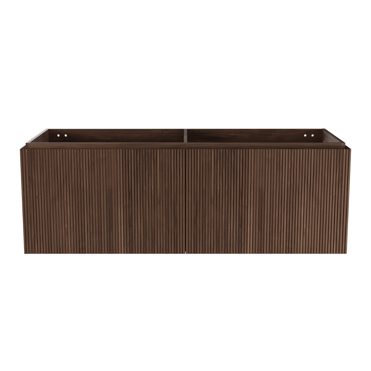 Balmani Eclips hängendes möbelstück Waschtischunterschränke 150 x 55 cm Amerikanischer Nussbaum 4 Schubladen Vert. Sym. Rippe