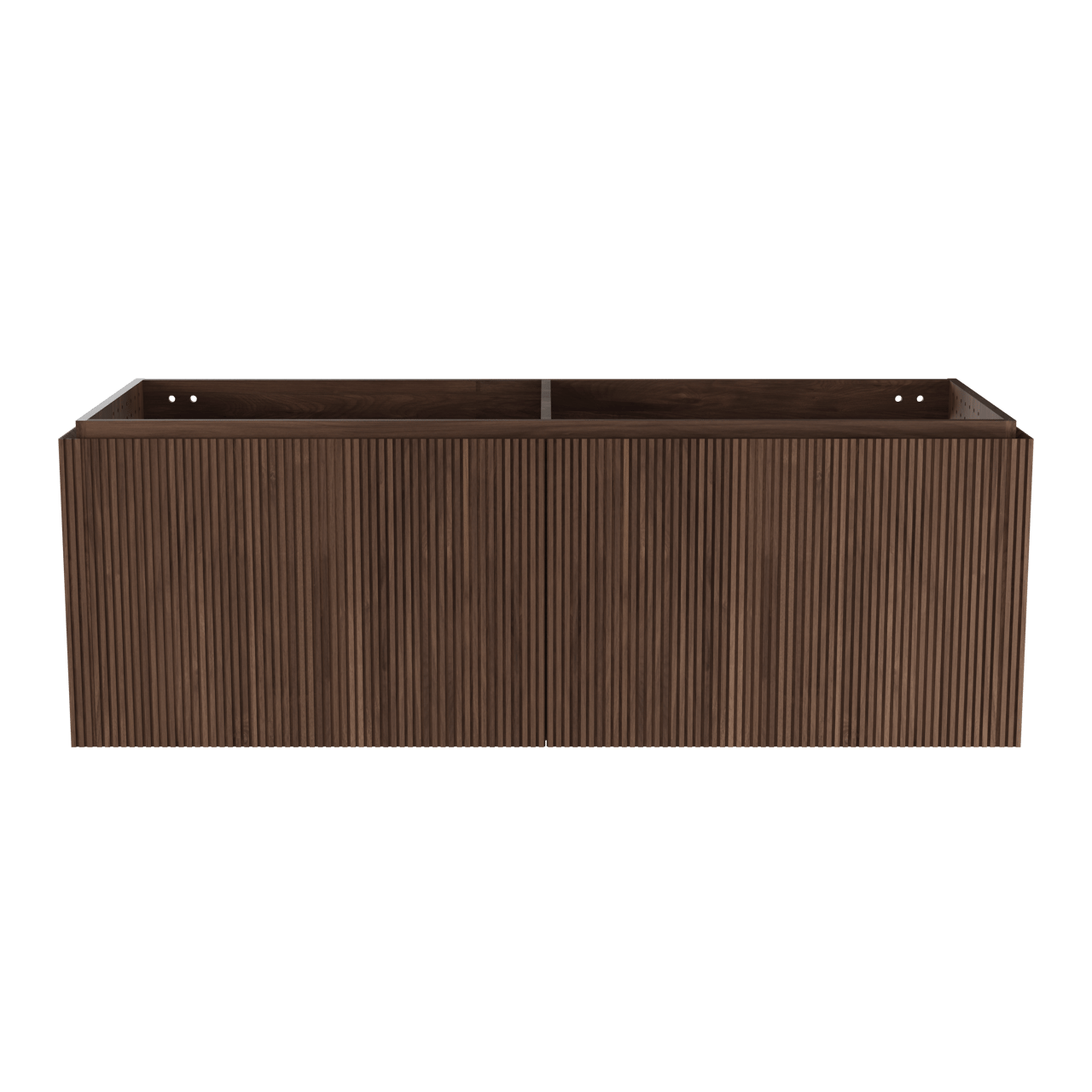 Balmani Eclips hängendes möbelstück Waschtischunterschränke 150 x 55 cm Amerikanischer Nussbaum 4 Schubladen Vert. Sym. Rippe