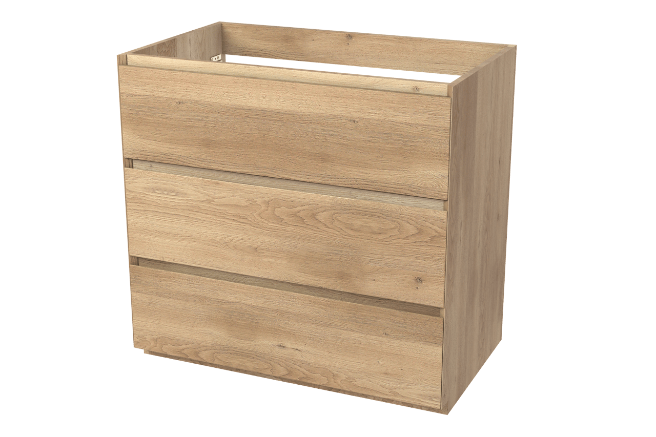 Balmani Mitra staande wastafelonderkast 90 x 55 cm natuur eik 3 lades