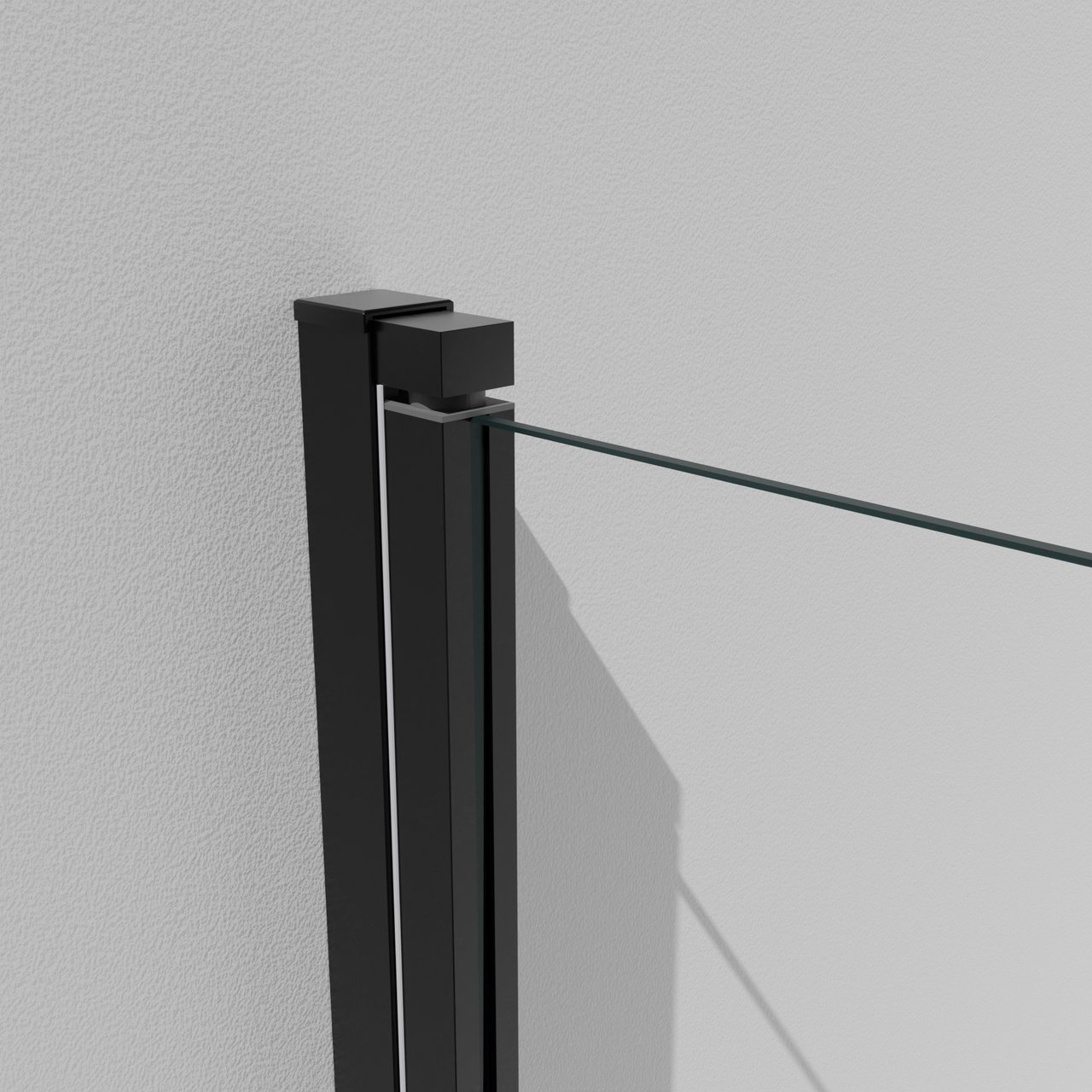 Luca Varess Kuresa enkele badwand 85cm helder glas mat zwart profiel