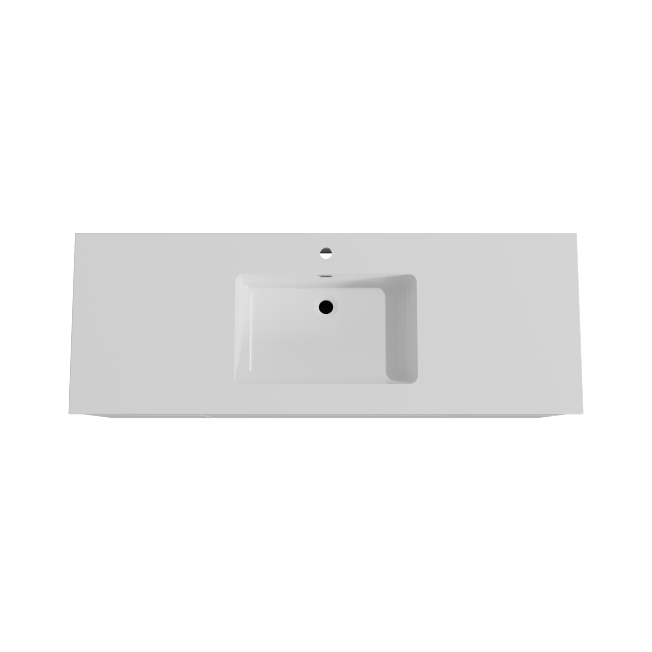 Storke Edge hängendes Möbelstück Set: 145 x 52 cm, Weiß glänzend, mit Diva Einzelwaschtisch, Marmorkomposit Weiß glänzend