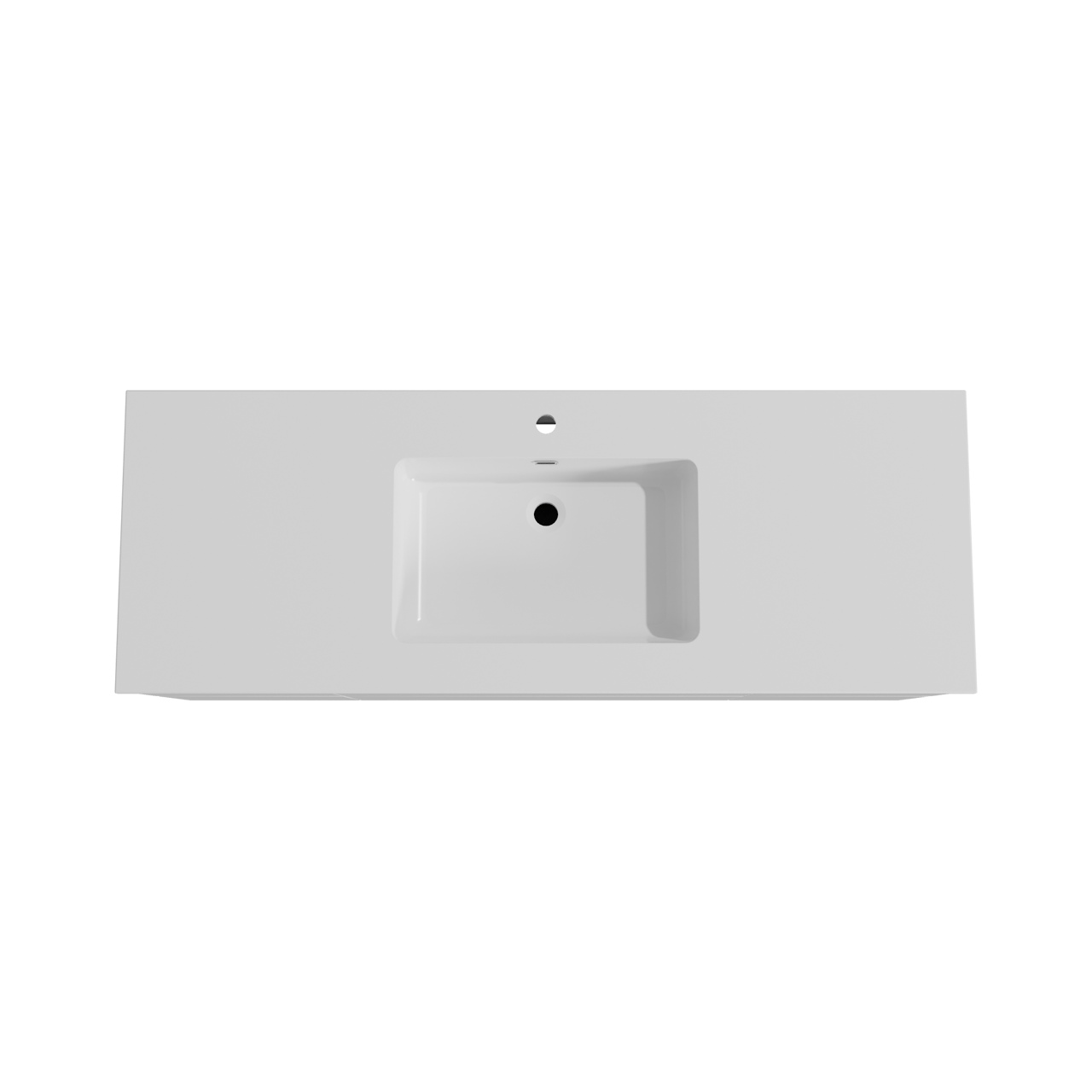 Storke Edge meuble salle de bains suspendu 145 x 52 cm blanc brillant avec Diva plan simple en marbre composite blanc brillant