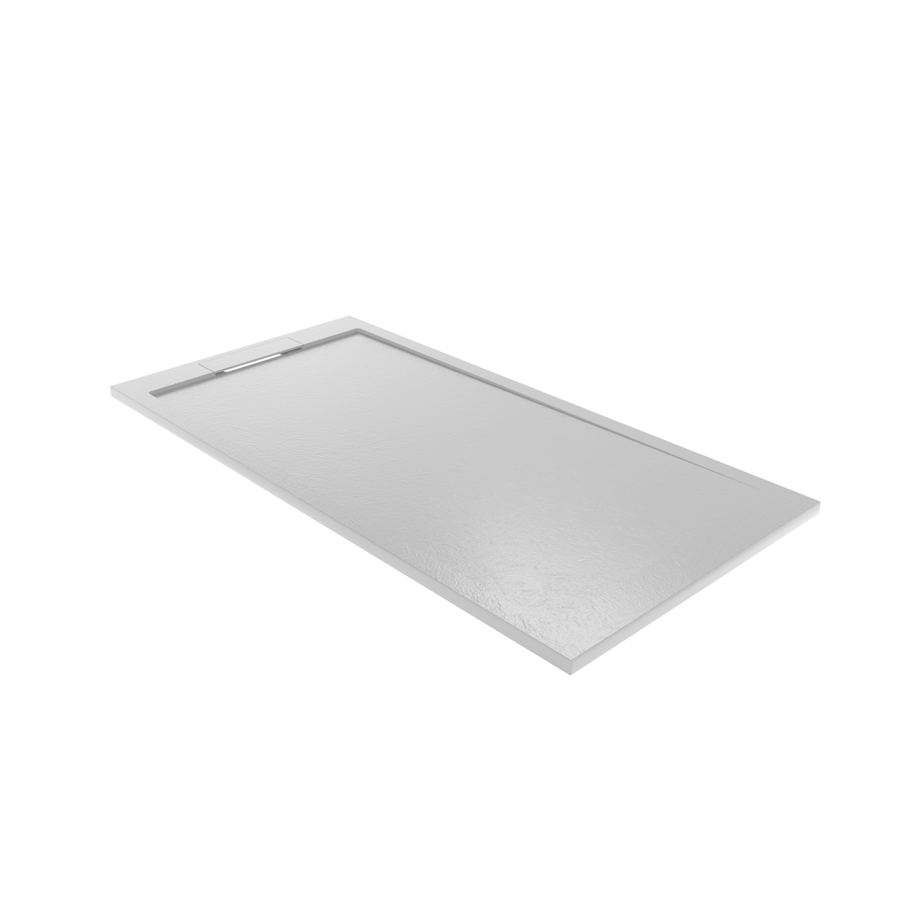 Balmani Indus receveur de douche 160 x 80 cm marbre composite gris clair texture ardoise