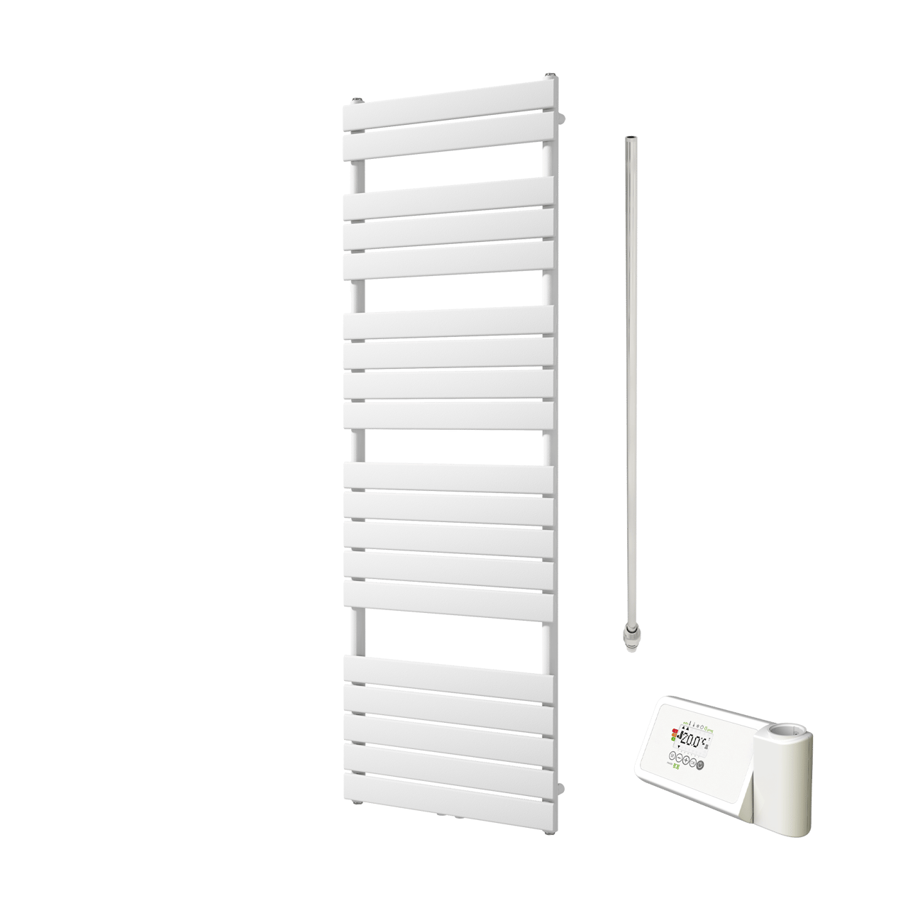 Vipera Vulcan sèche-serviettes Simple 60 x 180 cm chauffage électrique blanc mat raccordement latéral et central possible 1.000W, résistance incluse