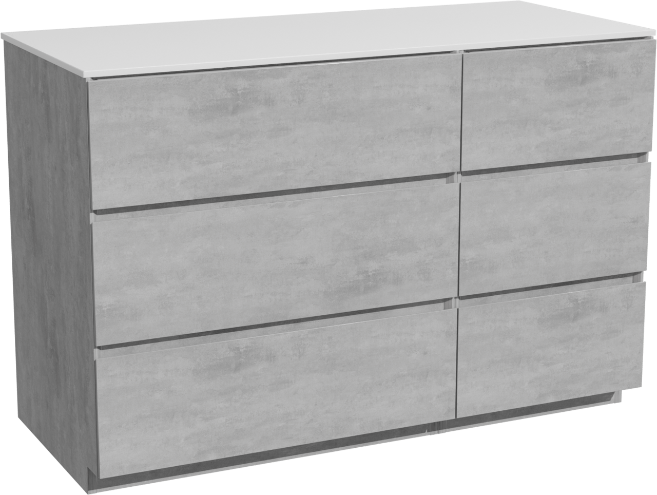 Storke Edge staand badmeubel 120 x 52 cm beton donkergrijs met Tavola enkel of dubbel wastafelblad in solid surface mat wit