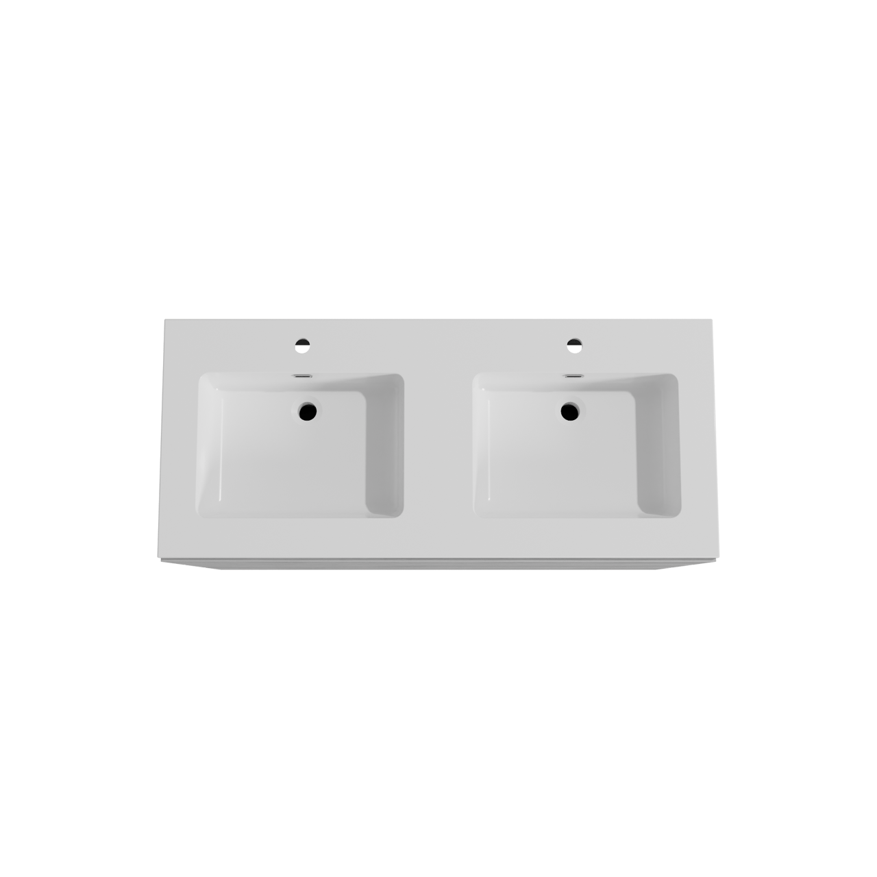 Storke Edge freistehendes Möbelstück Set: 120 x 52 cm, Beton dunkelgrau, mit Diva Doppelwaschtisch, Marmorkomposit Weiß glänzend