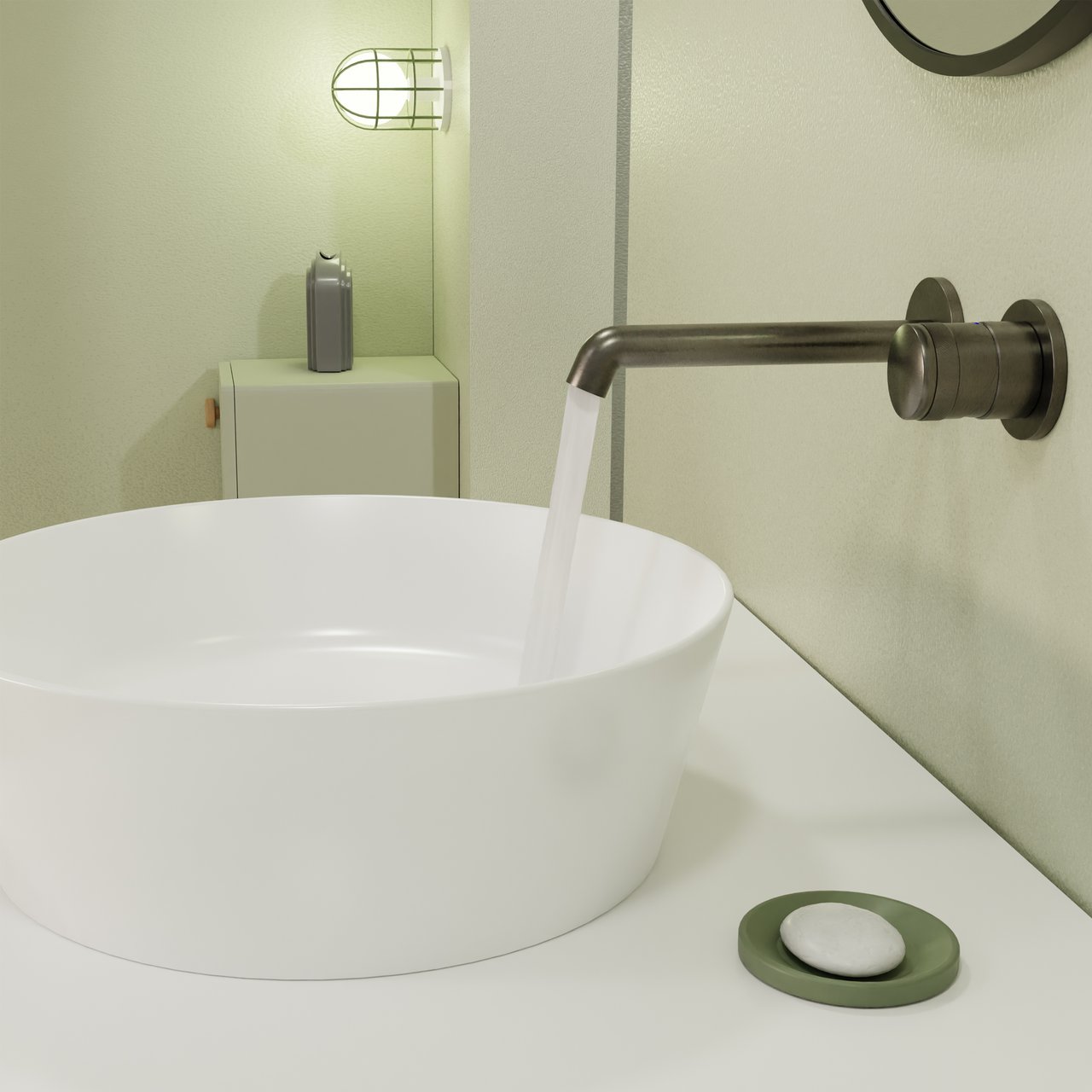 Blaufoss Pavilion robinet de lavabo encastré Brushed GunMetal incl élément intégré