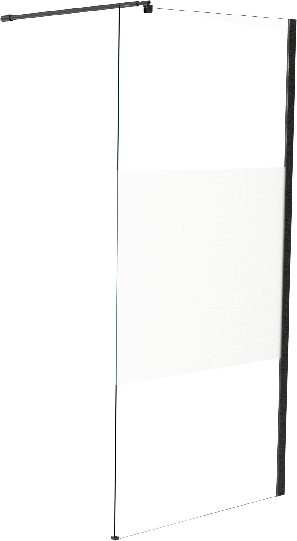 Linie Walk-In inloopdouche 140 x 200 cm helder glas mat zwart profiel