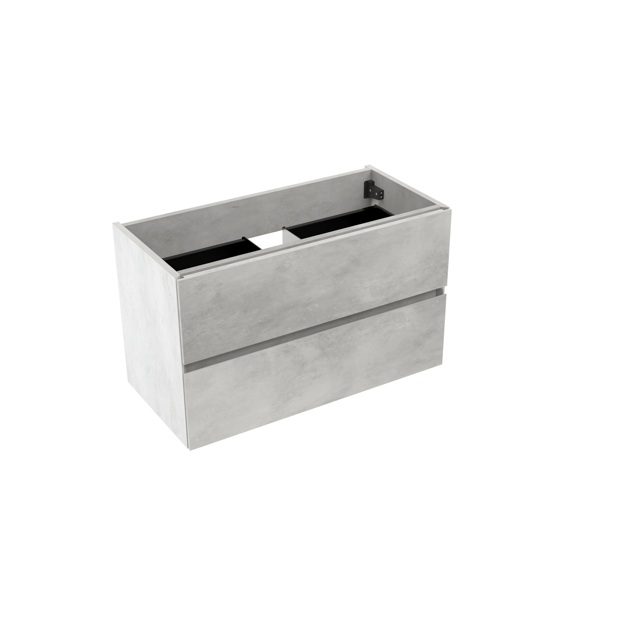 Storke Edge zwevende wastafelonderkast 80 x 40 cm beton zilvergrijs 2 lades