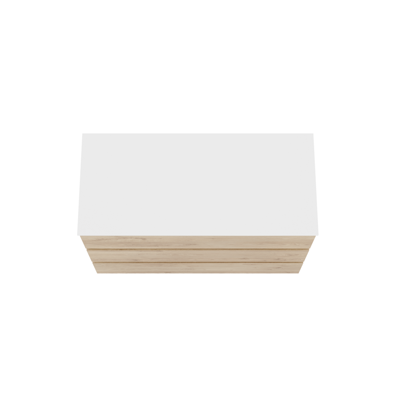 Balmani Lucida freistehendes Möbelstück Set: 120 x 55 cm, Rohe Eiche, mit Stretto Einzel- oder Doppel Waschtischplatte, Solid Surface Weiß matt