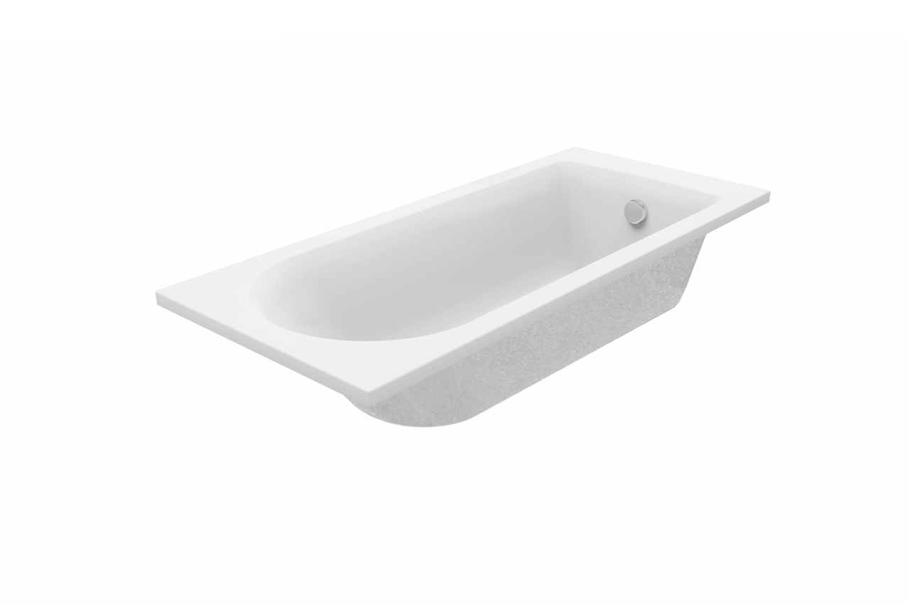 Luca Varess Rosala baignoire encastrable simple 170 x 70 cm acrylique blanc mat