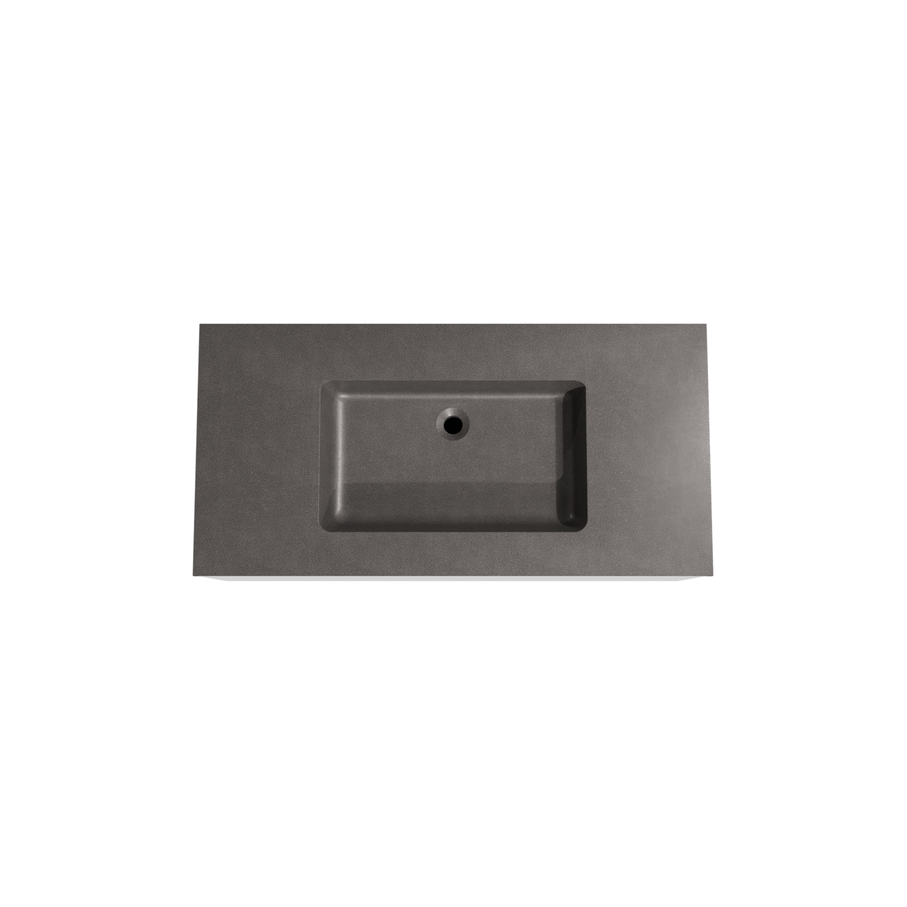 Storke Edge meuble salle de bains suspendu 105 x 52 cm blanc mat avec Scuro plan simple en quartz noir mat