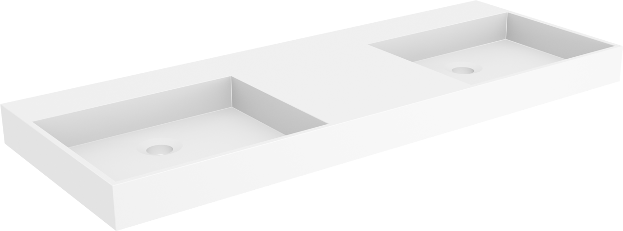 Storke Jura dubbele wastafel matte Solid Surface 120 x 46 cm