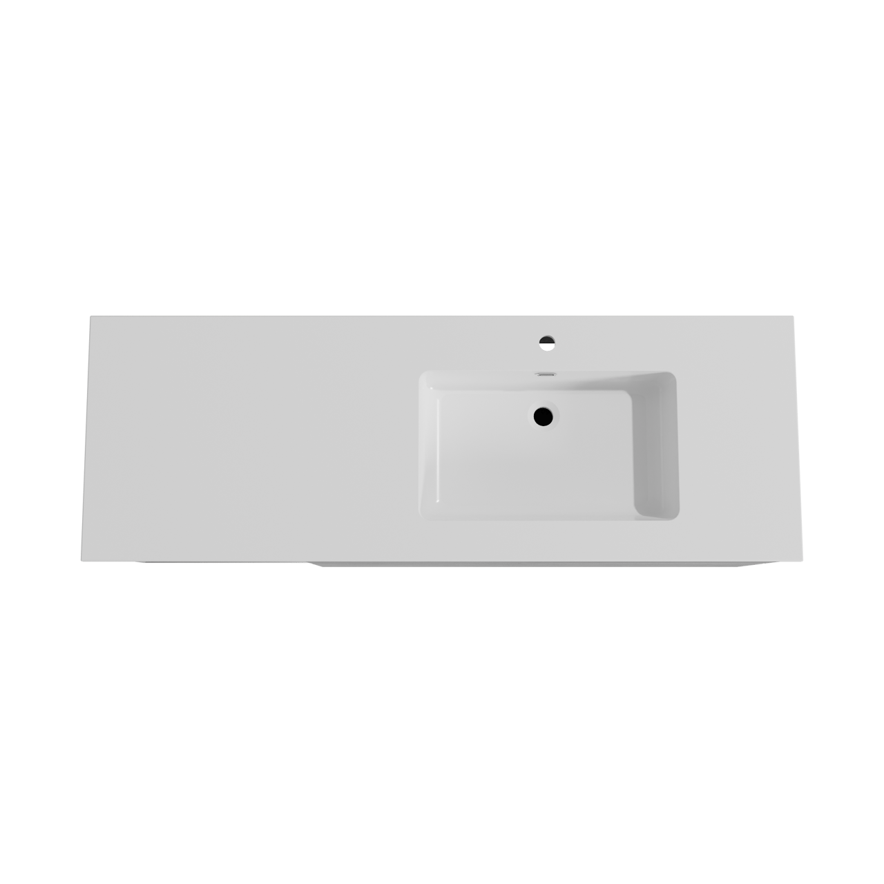 Storke Edge zwevend badmeubel 150 x 52 cm beton donkergrijs met Diva asymmetrisch rechtse wastafel in composietmarmer hoogglans wit