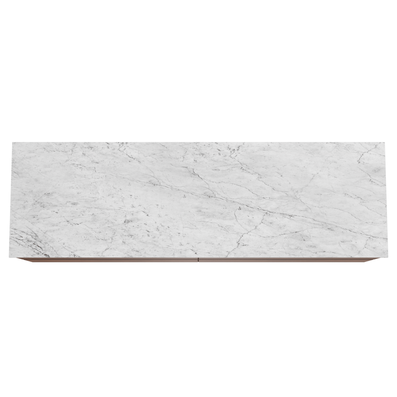 Balmani Mitra hängendes Möbelstück Set: 180 x 55 cm, Nussbaum, mit Stretto Einzel- oder Doppel Waschtischplatte, Marmor Carrara