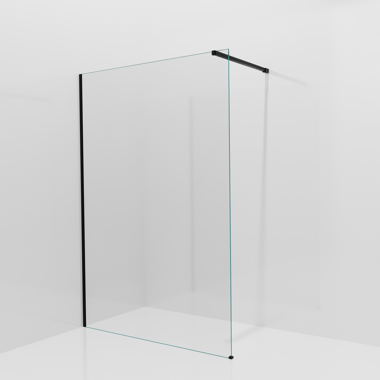 Balmani Modular Walk-In Dusche: 140 x 200 cm, Extra Klarglas, inklusive Coating, Profil Schwarz matt