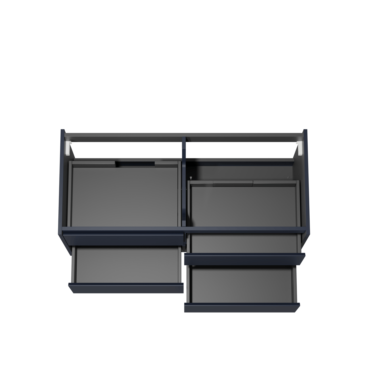 Storke Seda hängender Waschbeckenunterschrank: 120 x 52 cm, Nachtblau, 4 Schubladen