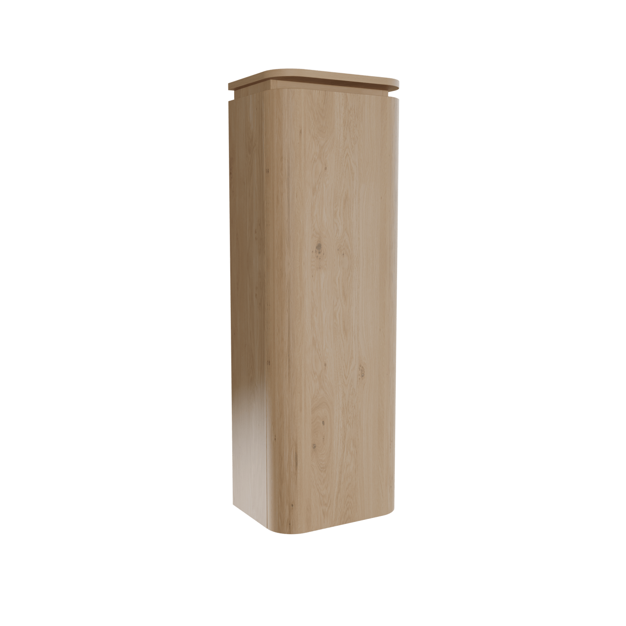 Balmani Moon Badhochschrank: Hängend, links, Eiche Natur, 44 x 32 x 130 cm