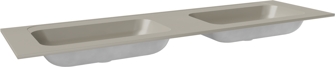 Balmani Tablo Strada double vasque top solid soie grise matte 180 x 55 cm