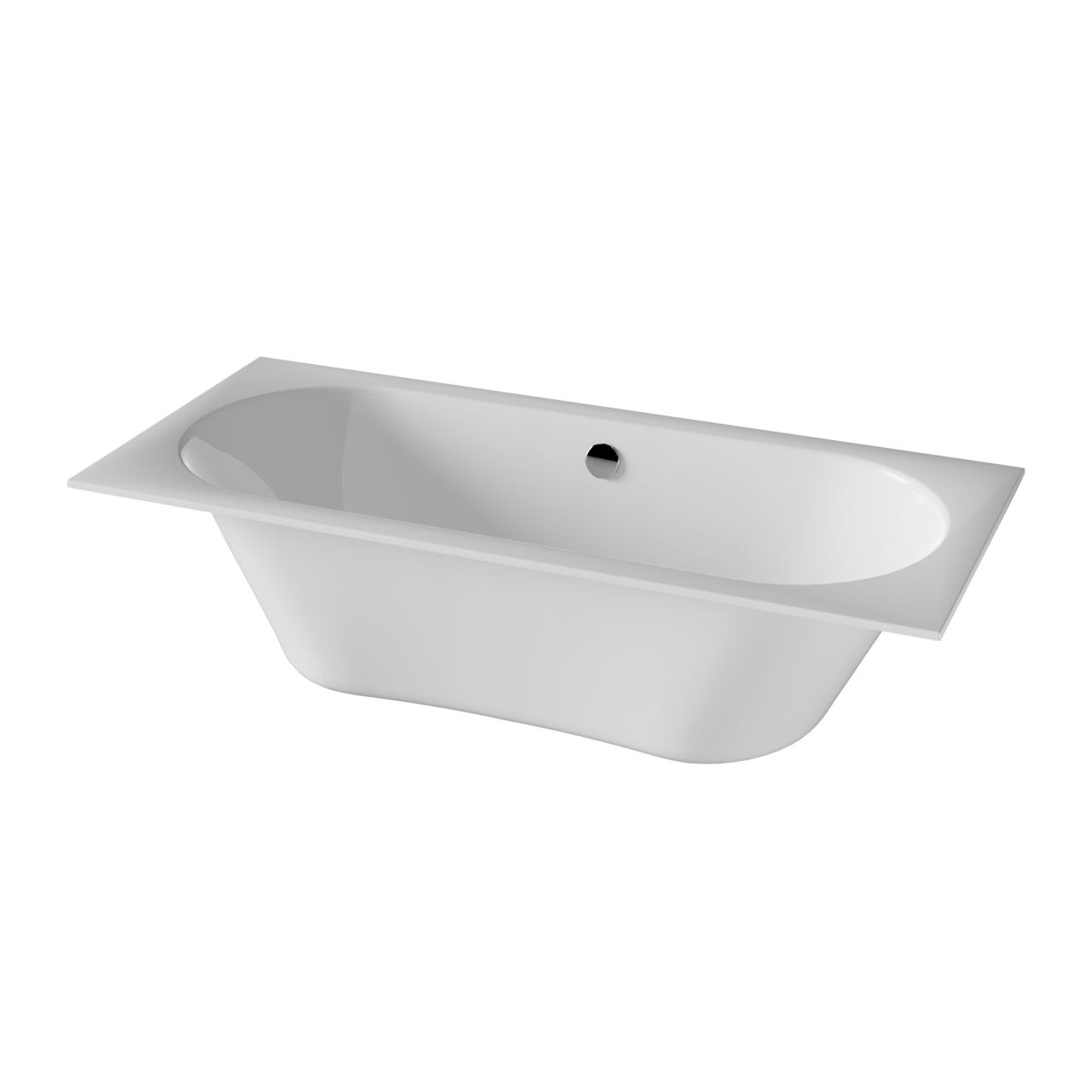 Luca Varess Snello tweepersoons inbouwbad 170 x 75 cm acryl hoogglans wit