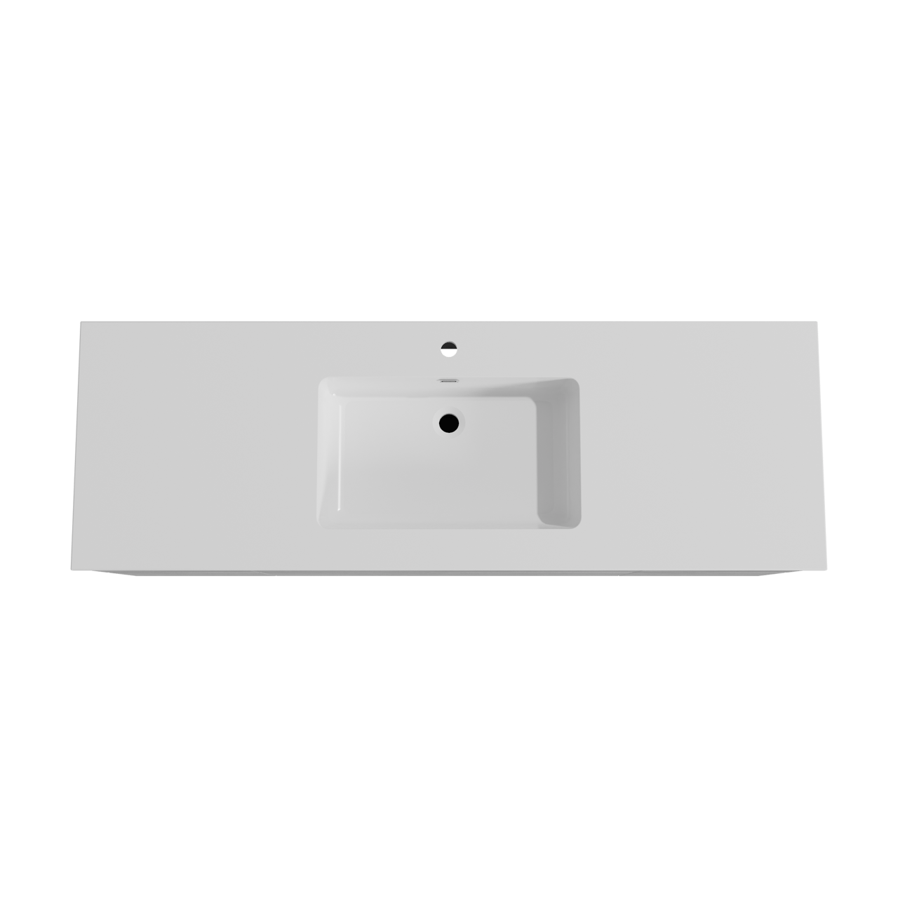 Storke Edge hängendes Möbelstück Set: 155 x 52 cm, Beton dunkelgrau, mit Diva Einzelwaschtisch, Marmorkomposit Weiß glänzend