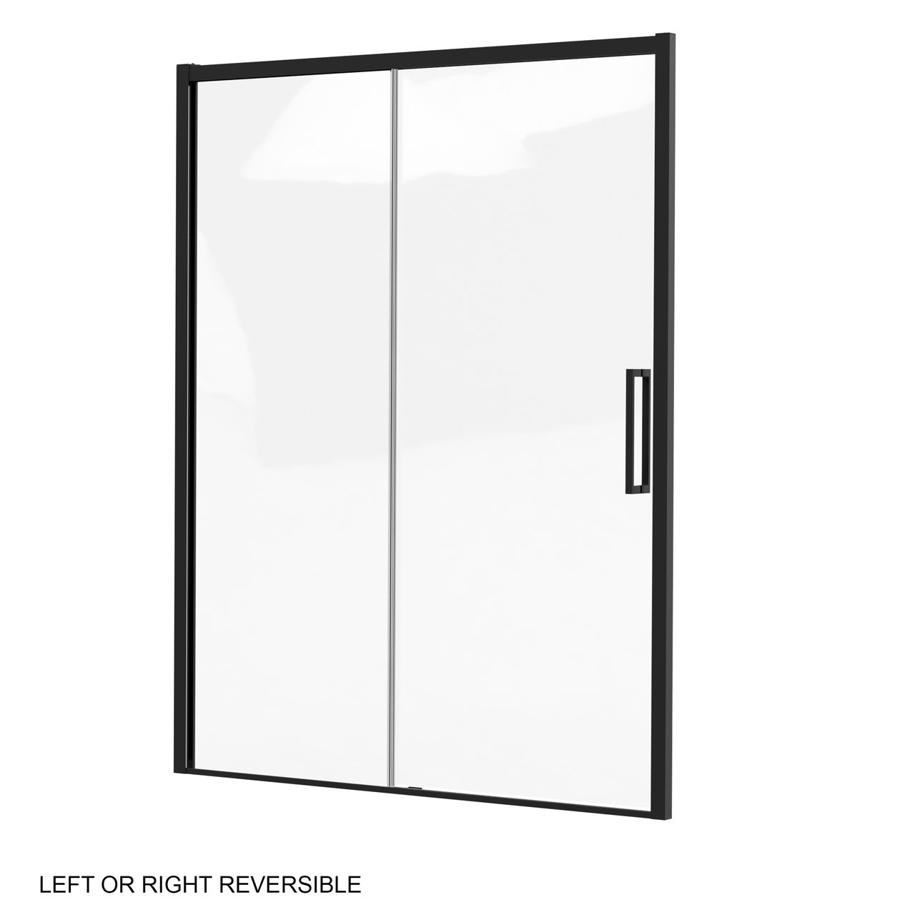 Luca Varess Senses schuifdeur met vaste wand - voor douchehoek - 160 cm helder glas mat zwart profiel