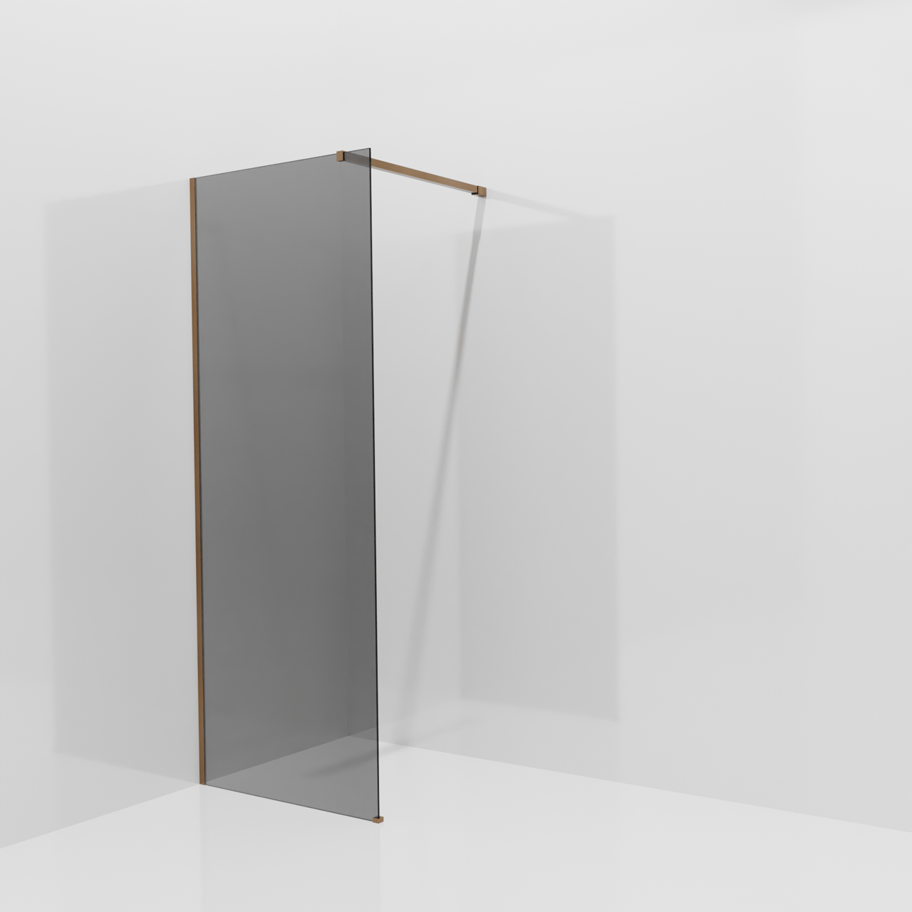 Balmani Modular Walk-In Dusche: 80 x 200 cm, Rauchglas, inklusive Coating, Profil Brushed Rosegold