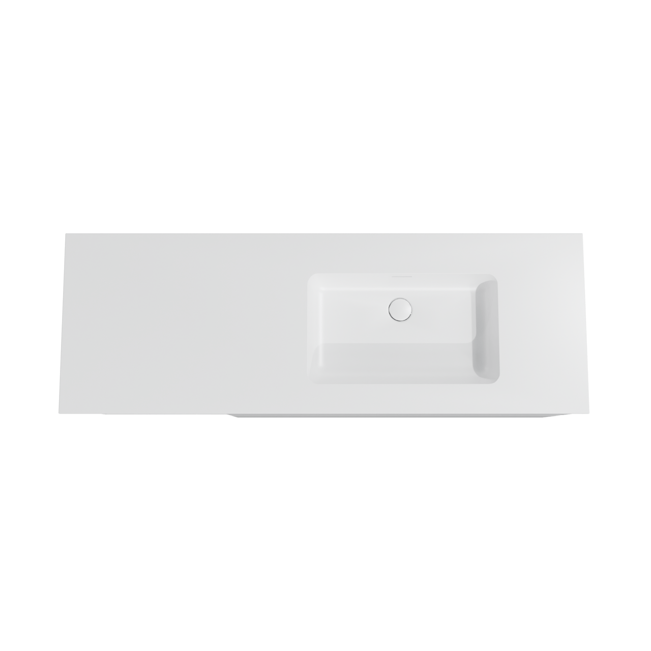 Storke Edge zwevend badmeubel 150 x 52 cm hoogglans wit met Mata asymmetrisch rechtse wastafel in solid surface mat wit