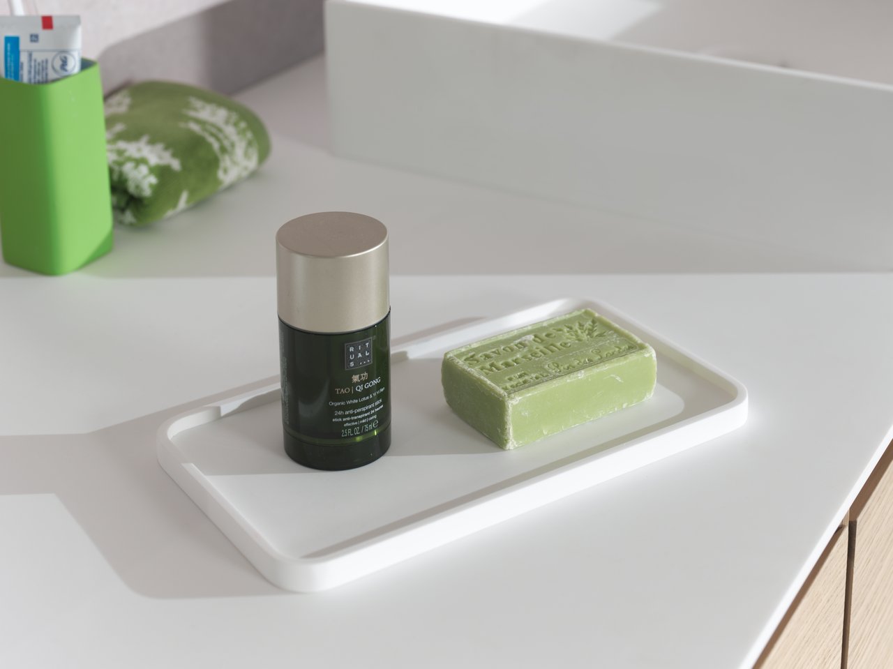 Balmani Testa Kosmetikschale, Solid Surface, weiß, 25 x 14 cm