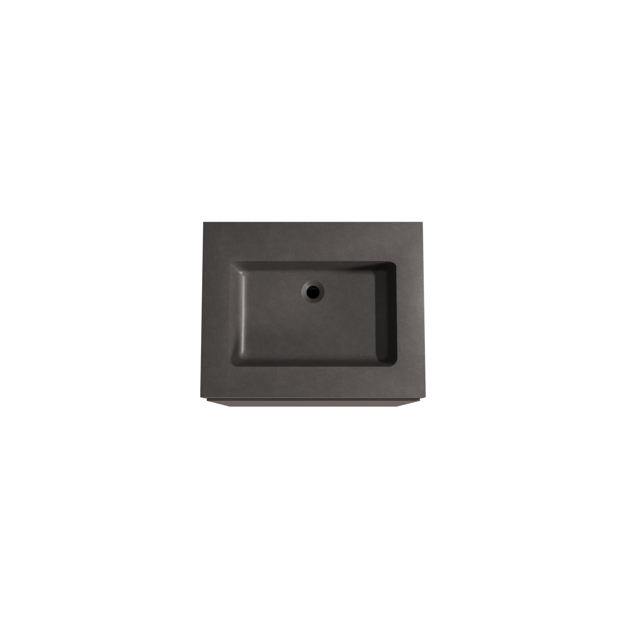 Storke Edge freistehendes Möbelstück Set: 65 x 52 cm, Nussbaum, mit Scuro High Einzelwaschtisch, Quarz Schwarz matt