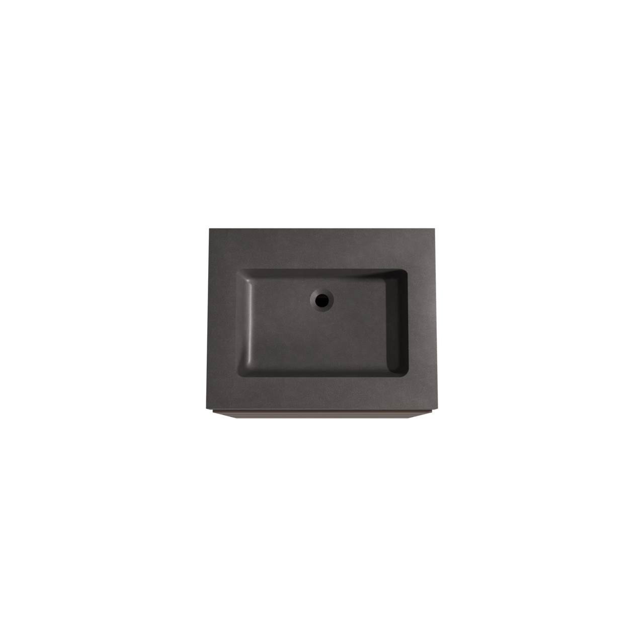 Storke Edge freistehendes Möbelstück Set: 65 x 52 cm, Nussbaum, mit Scuro High Einzelwaschtisch, Quarz Schwarz matt