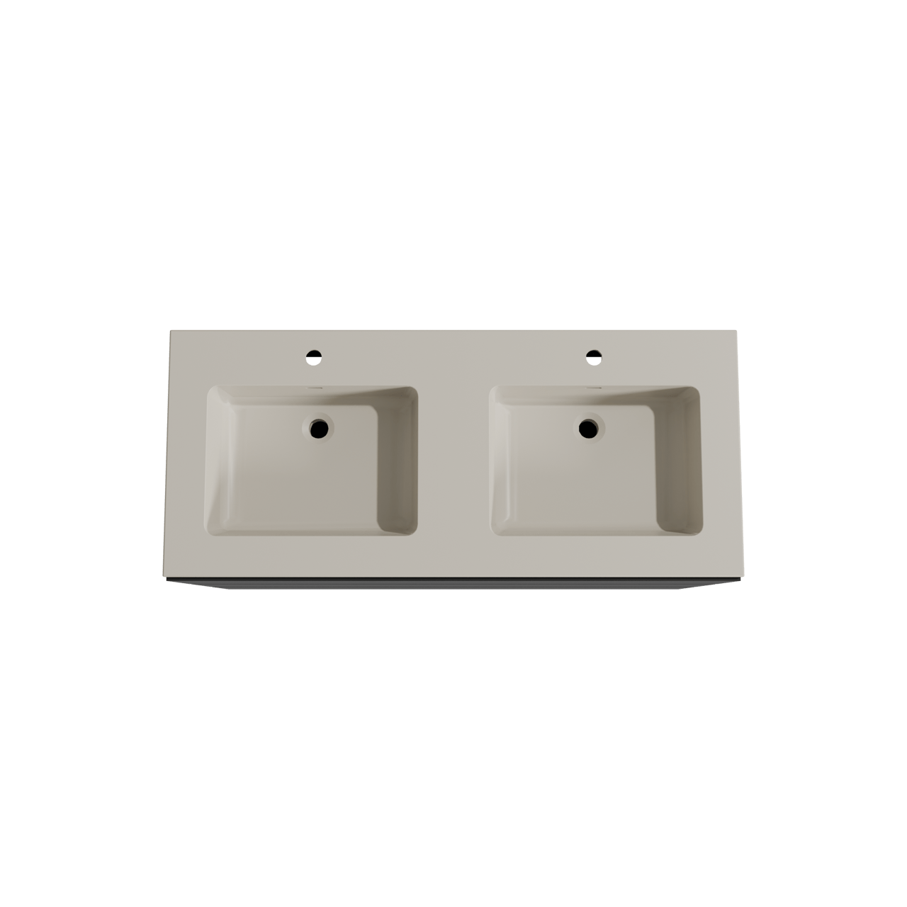 Storke Edge staand badmeubel 120 x 52 cm mat zwart met Diva dubbele wastafel in top solid zijdegrijs