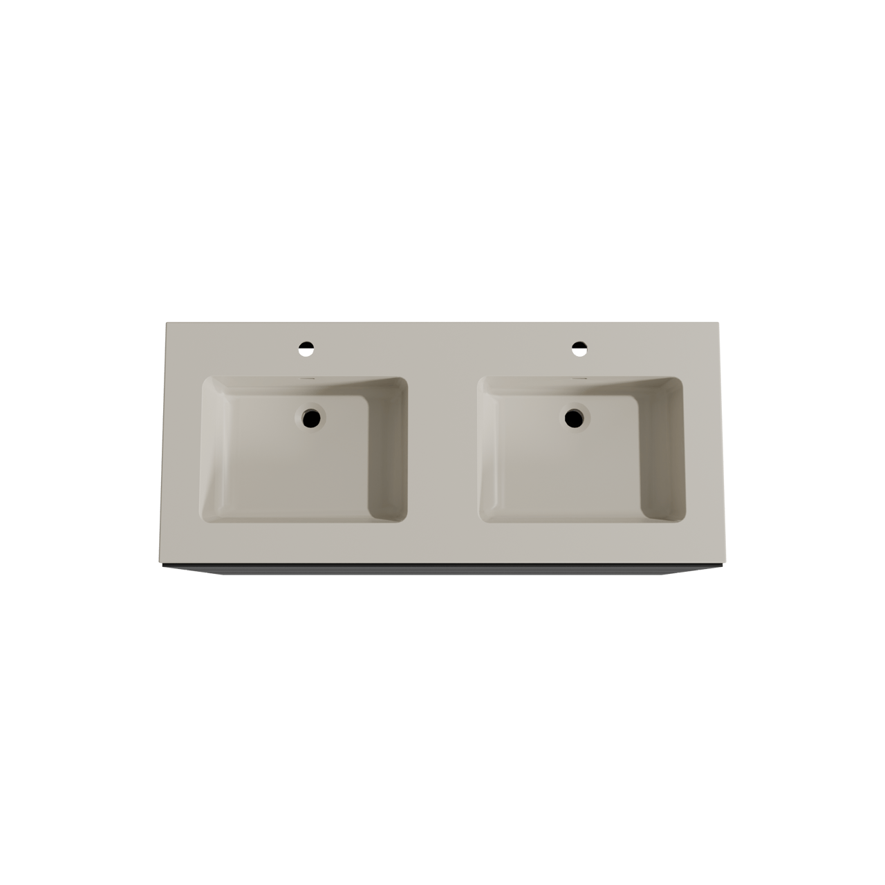 Storke Edge meuble salle de bains à poser 120 x 52 cm noir mat avec Diva double vasque en top solid soie grise