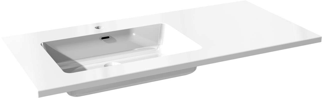 Storke Diva asymmetrisch linkse wastafel glanzend composiet marmer 110 x 52 cm combinatie kast 35 cm