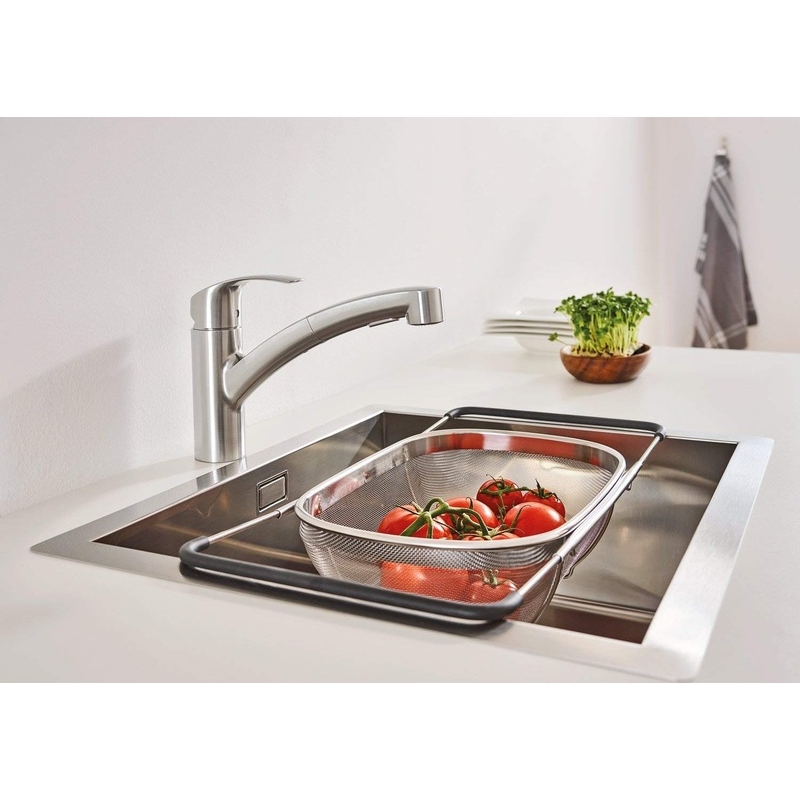 Grohe Eurosmart keukenkraan met uittrekbare handdouche Supersteel