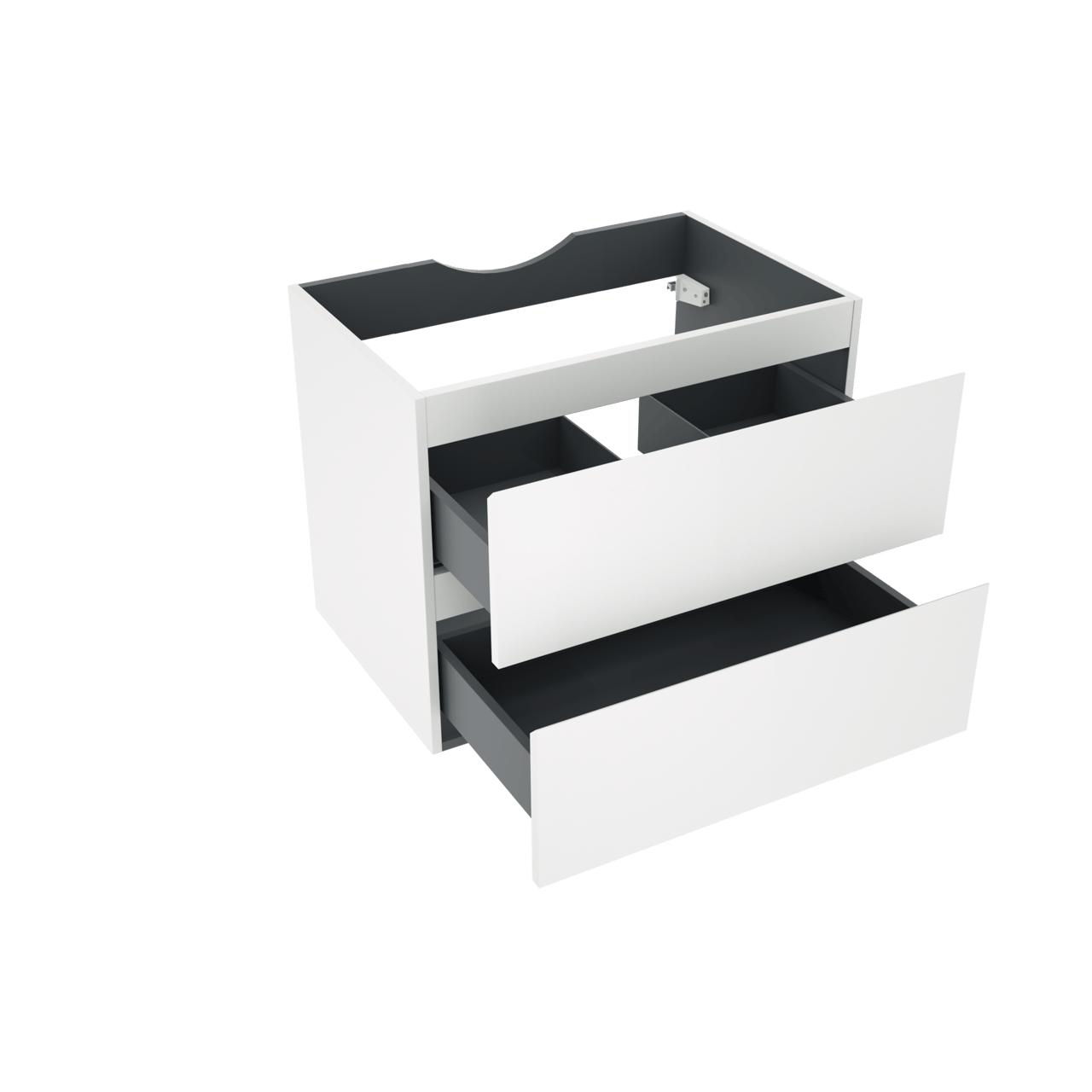 Linie Lado zwevende wastafelonderkast 70 x 46 cm mat wit 2 lades