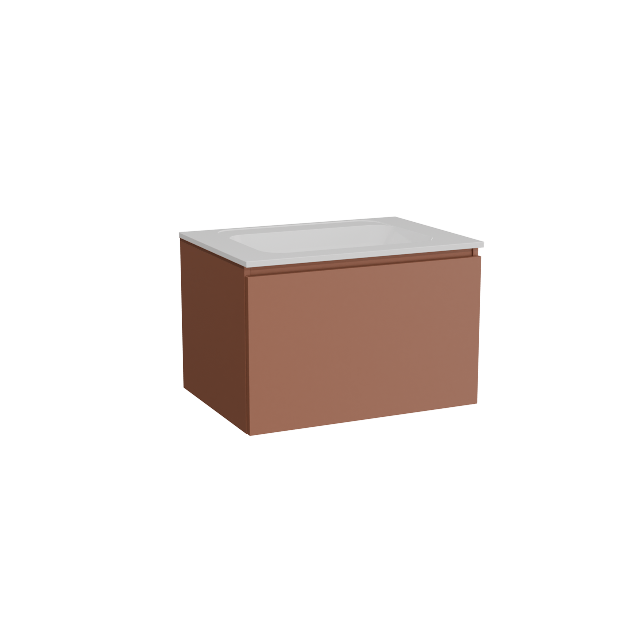 Balmani Sfera meuble salle de bains suspendu 75 x 55 cm cotto avec Tablo Strada plan simple en marbre composite blanc brillant