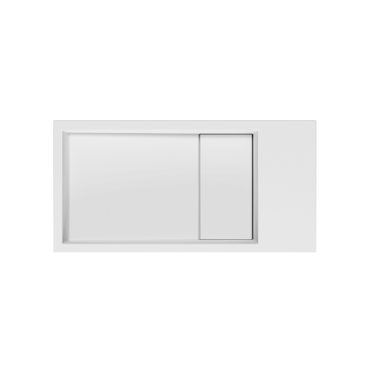 Balmani Mood High Handwaschbecken: 36 x 18 cm, Solid Surface, Weiß matt, mit Handtuchhalter