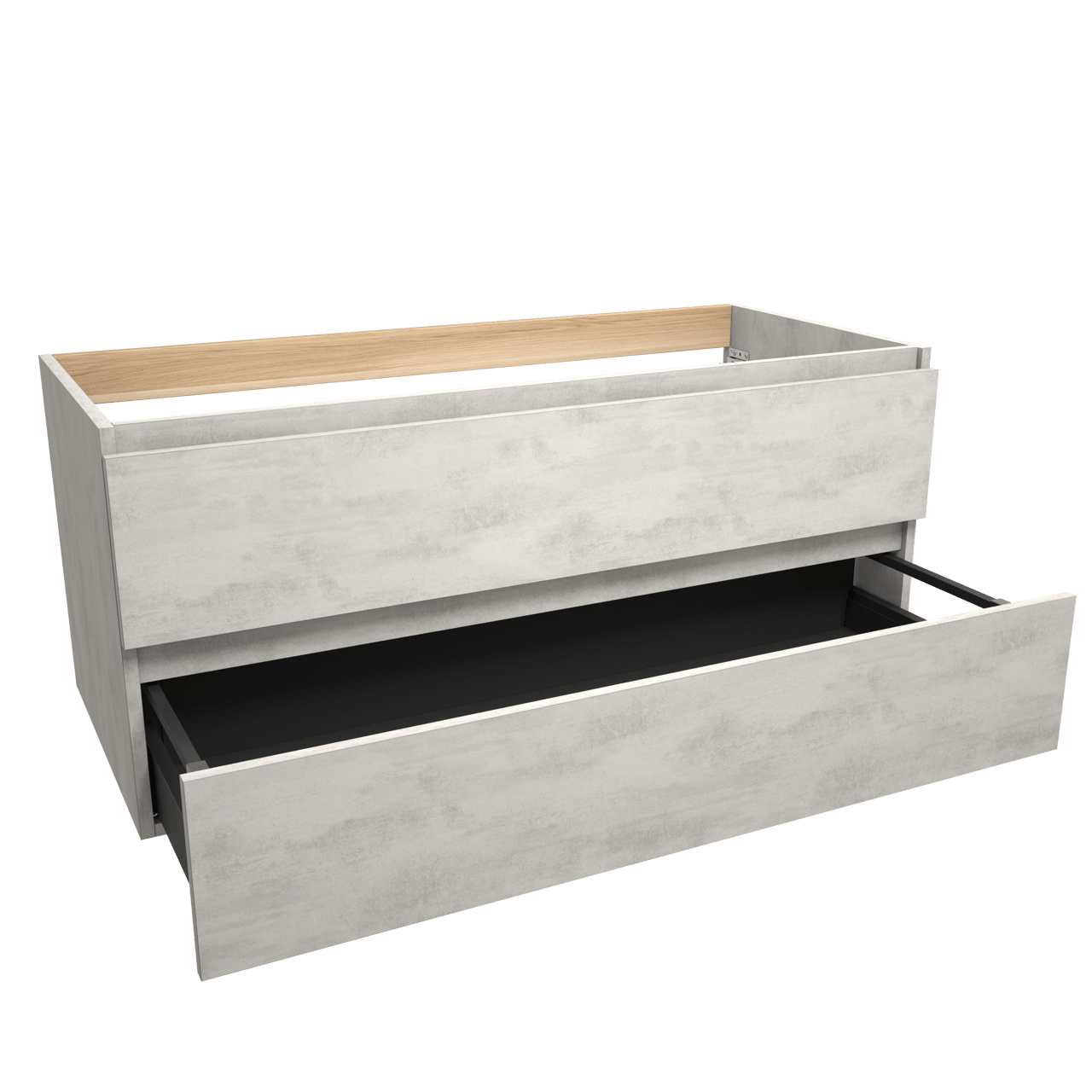 Balmani Lucida zwevende wastafelonderkast 120 x 55 cm beton zilvergrijs 2 lades