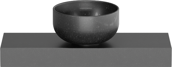 Balmani Nova wastafeltablet 60 x 20 cm Graniet zwart met Bowl waskom in verzoete graniet